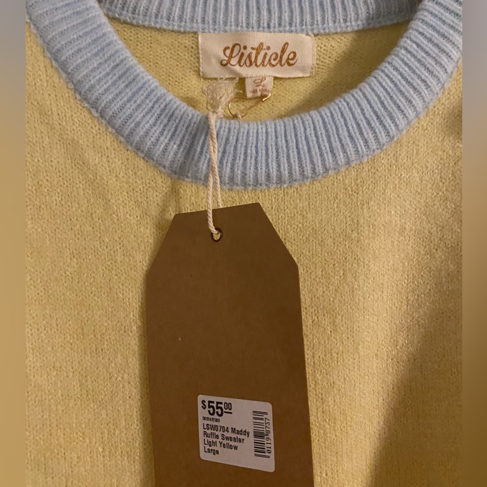 NEW Yellow Ruffle Sweater - Picture 2 of 5